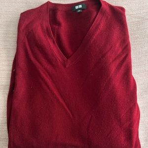Uniqlo light merino mens v neck sweater